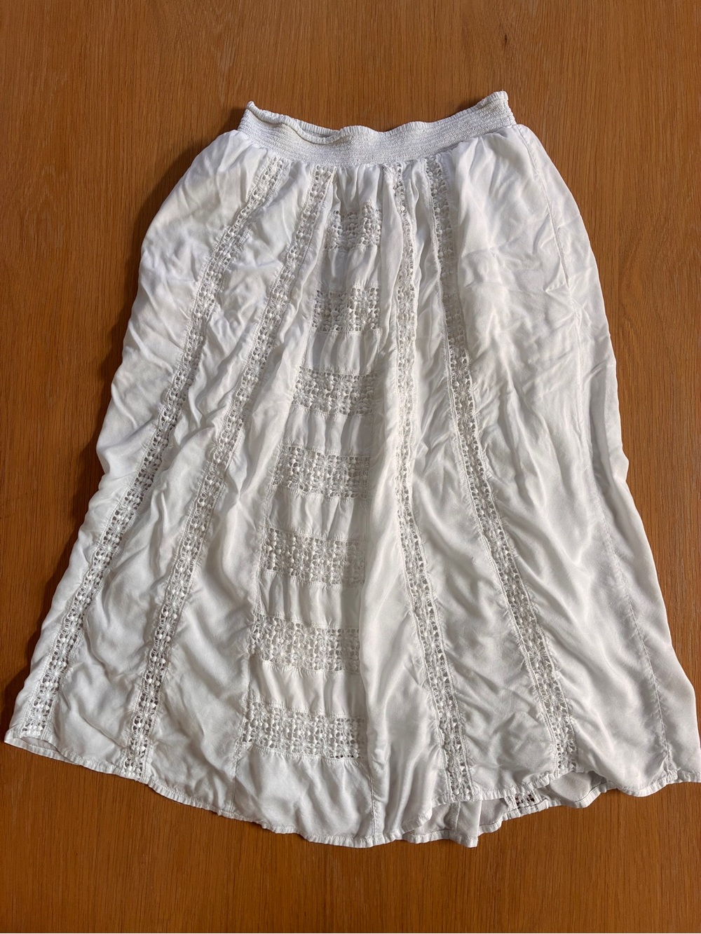 Maeve-Anthropologie-Boho-Smocked Waist-Eyelet-Rayon-Cotton-Maxi Skirt-Petite-4P